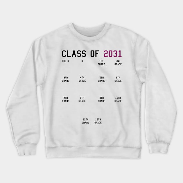 Class of 2031 Grow With Me Crewneck Sweatshirt by KsuAnn